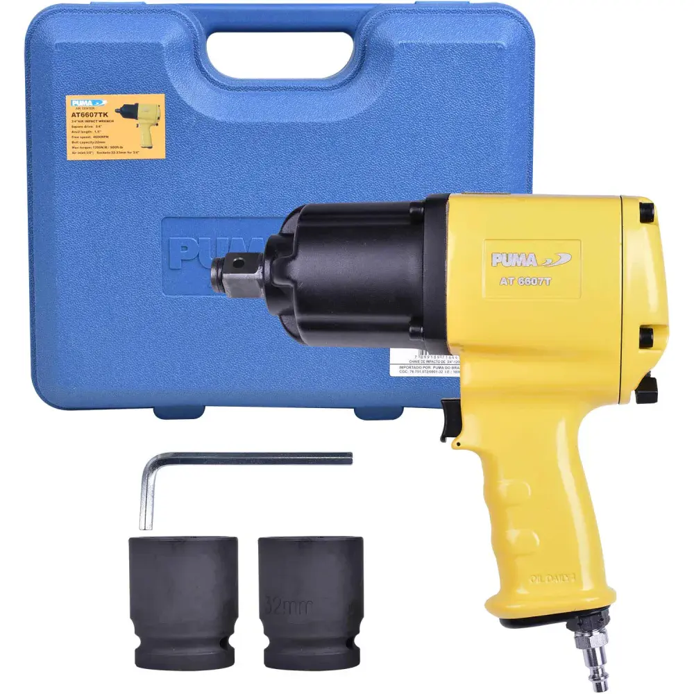 Chave de impacto pneumática 3/4 90PSI 120KGFM AT-6607TK Puma