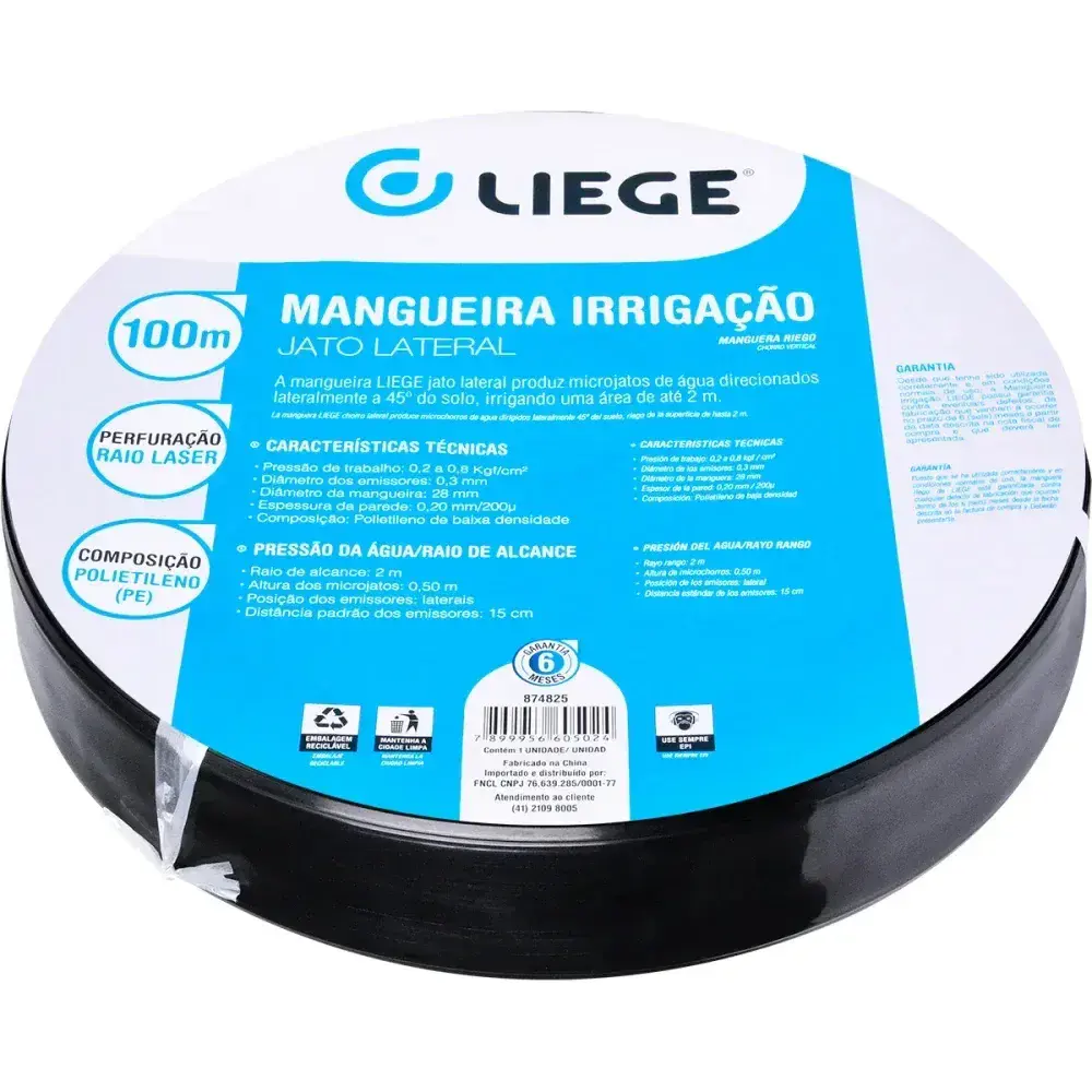Rolo de mangueira de irrigação com jato lateral 100M Liege — fotografia 5