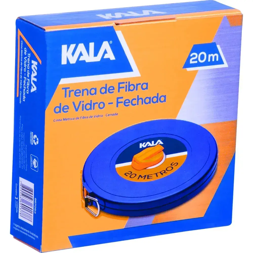 Trena fibra de vidro em caixa plástica fechada 20M Kala — fotografia 4