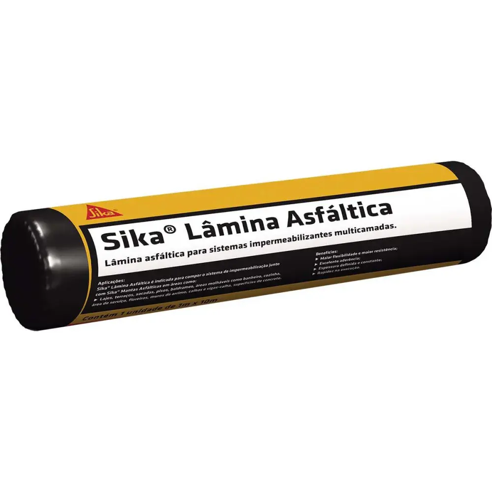 Lâmina asfáltica sem alumínio 1X10MM Sika