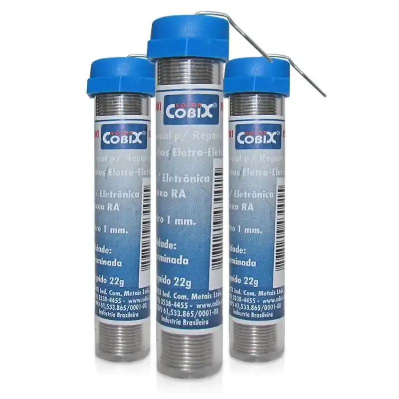 Estanho para solda em tubo 4 metros kit com 3 unidades 1871 Cobix