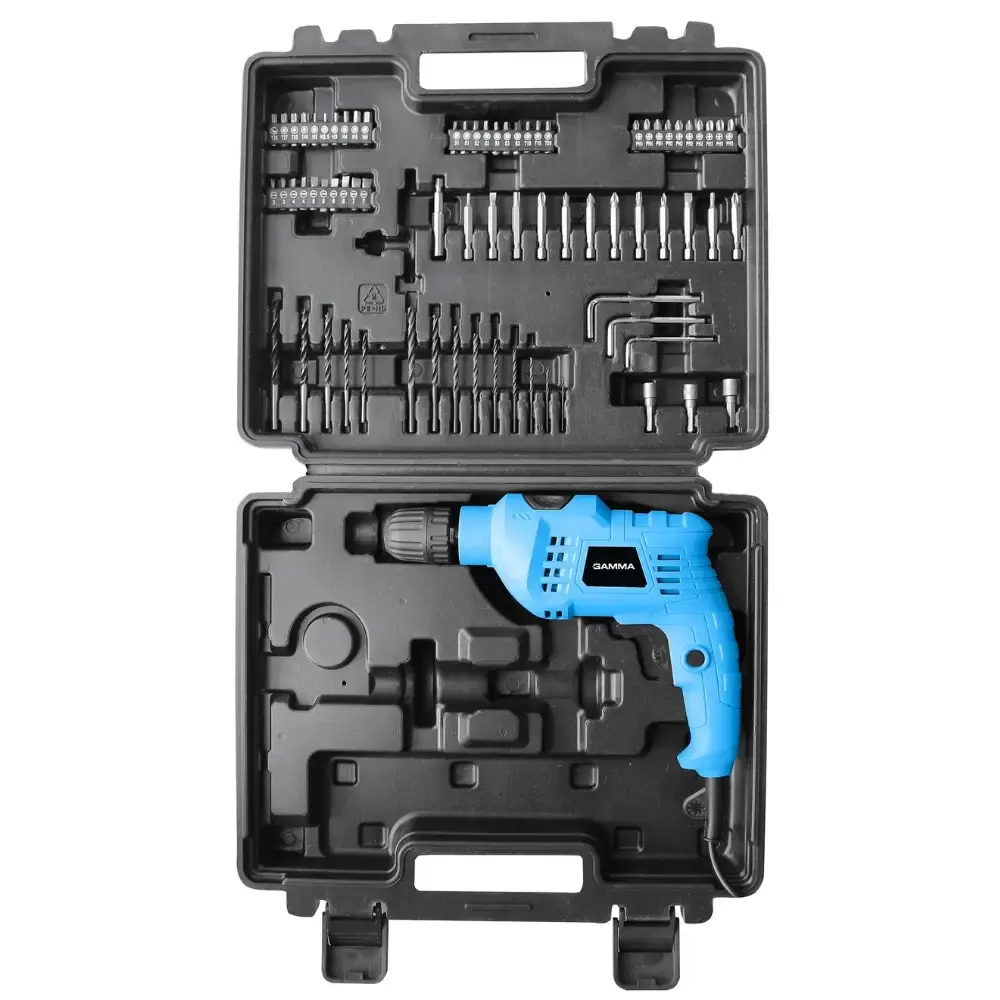 Furadeira de impacto 650W 10MM com kit de ponteiras Gamma 110 V