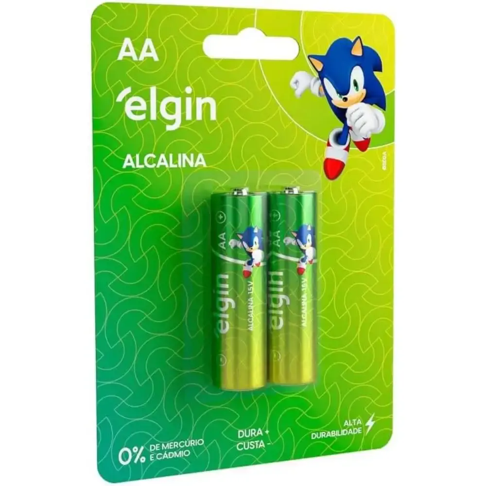 Pilha alcalina tipo palito 1,5V AA 2 peças Elgin