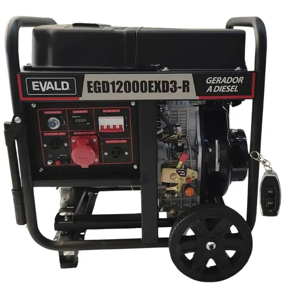 Gerador diesel 11,25 KVA com AVR EGD12000EXD3 trifásico 220V Evald — fotografia de referência