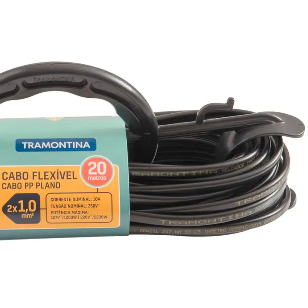 Extensão elétrica 20 metros 1 mm² cabide Tramontina — fotografia 4