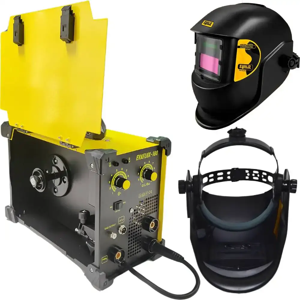Solda multiprocesso MIG flex TIG e eletrodo com máscara EVAFLUX-180 bivolt Evald — fotografia 7