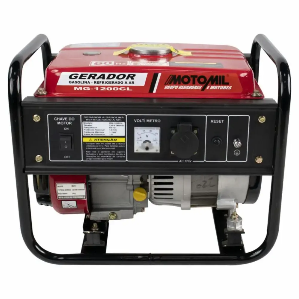 Gerador gasolina MotoMil 1,2 KVA MG1200CL 21244.9 monofásico 110 V
