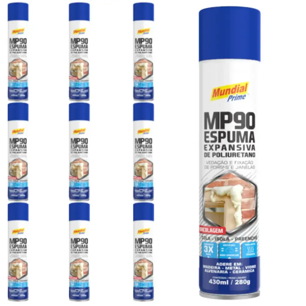Espuma Bricolagem 430 ml com 10 Unidades MUNDIAL PRIME