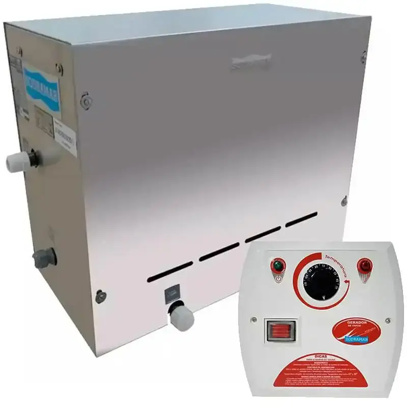 Gerador de Vapor Inox Para Sauna 6KW Monofásico 220V c/ Quadro Analógico SODRAMAR 220 V — fotografia de referência
