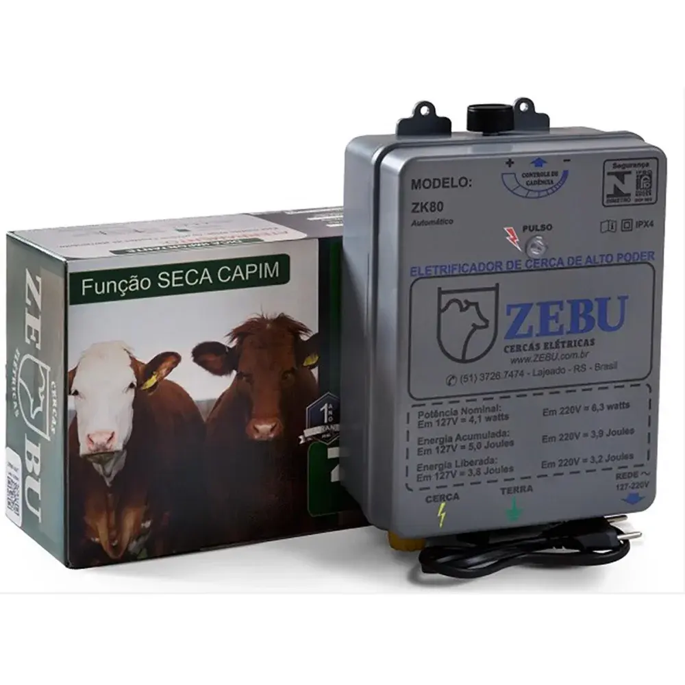 Eletrificador de cerca ZK80 automático bivolt Zebu