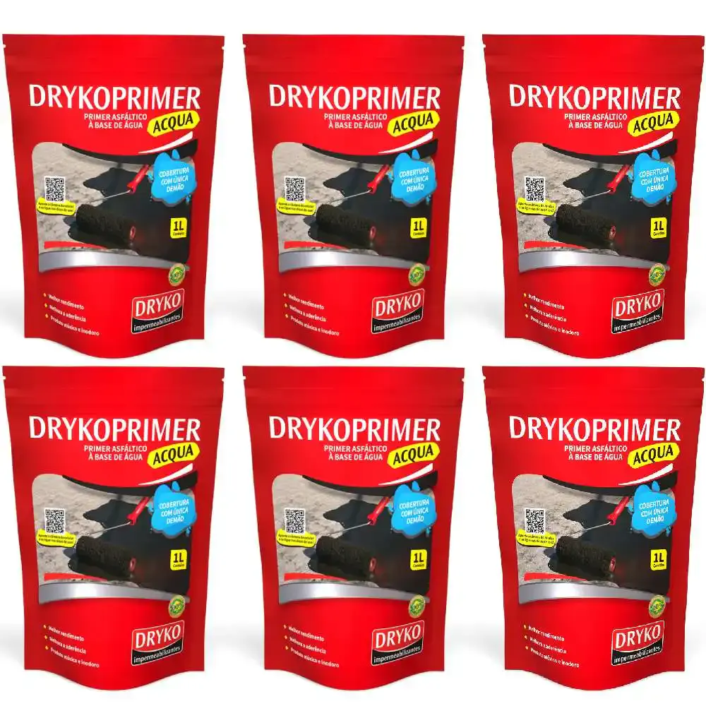 Primer para manta asfáltica acqua 1 l com 6 unidades Dryko — fotografia de referência