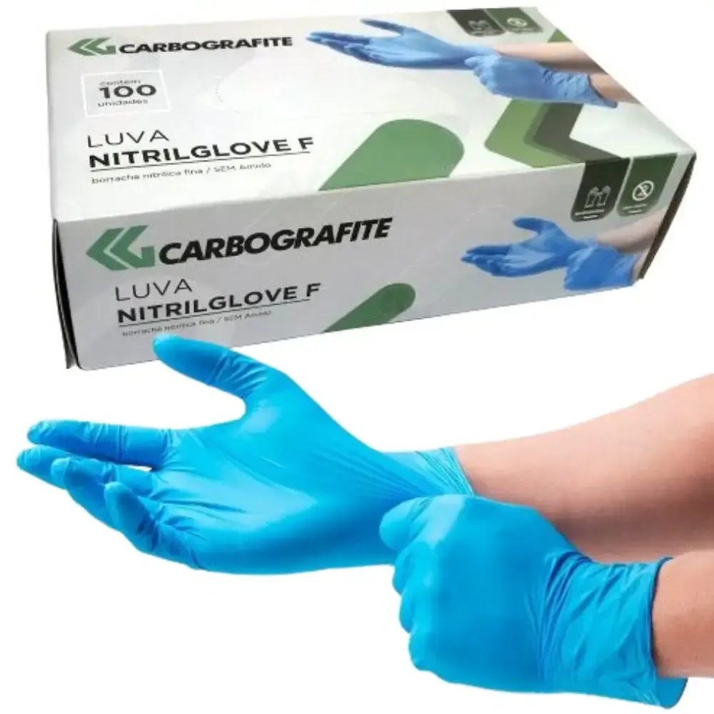 Luva nitrílica nitrilglove f com 100 unidades Carbografite GG — fotografia de referência