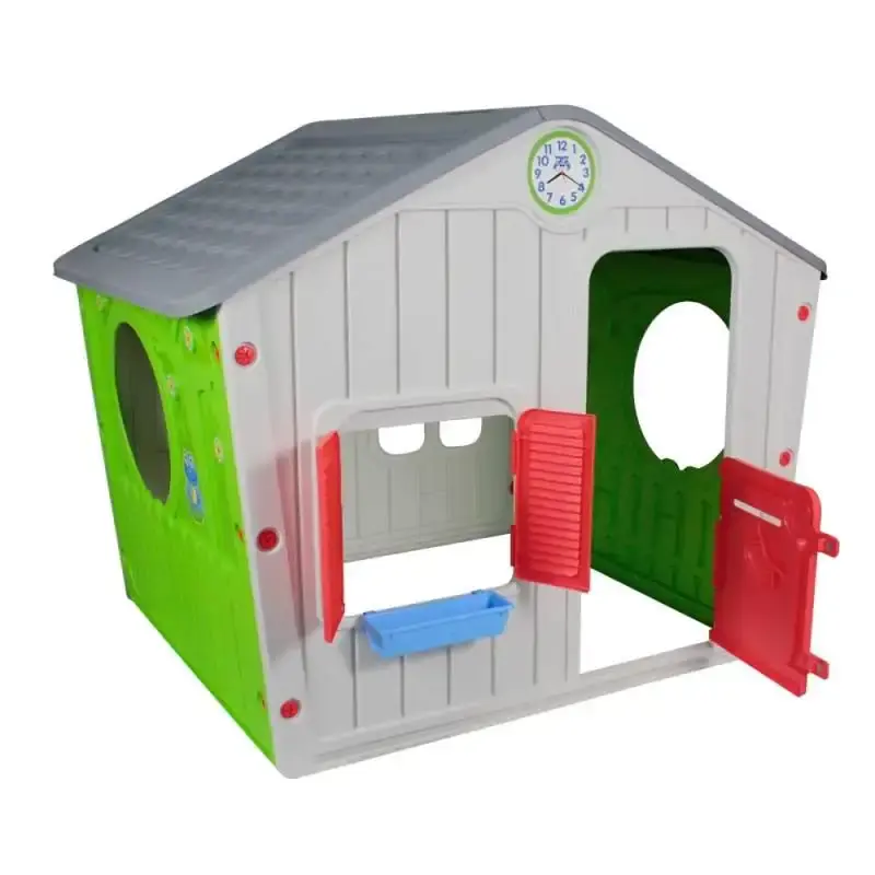 Casinha de brinquedo cinza infantil criança + mini micro-ondas + mini kit chef BEL — fotografia 4