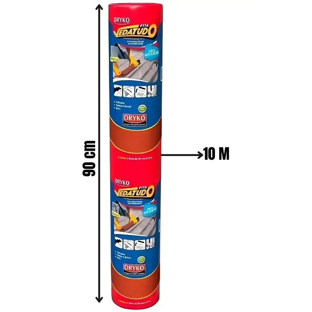 Fita multiuso autoadesiva asfáltica terracota 90CMX10M vedatudo 4 unidades Dryko — fotografia 4