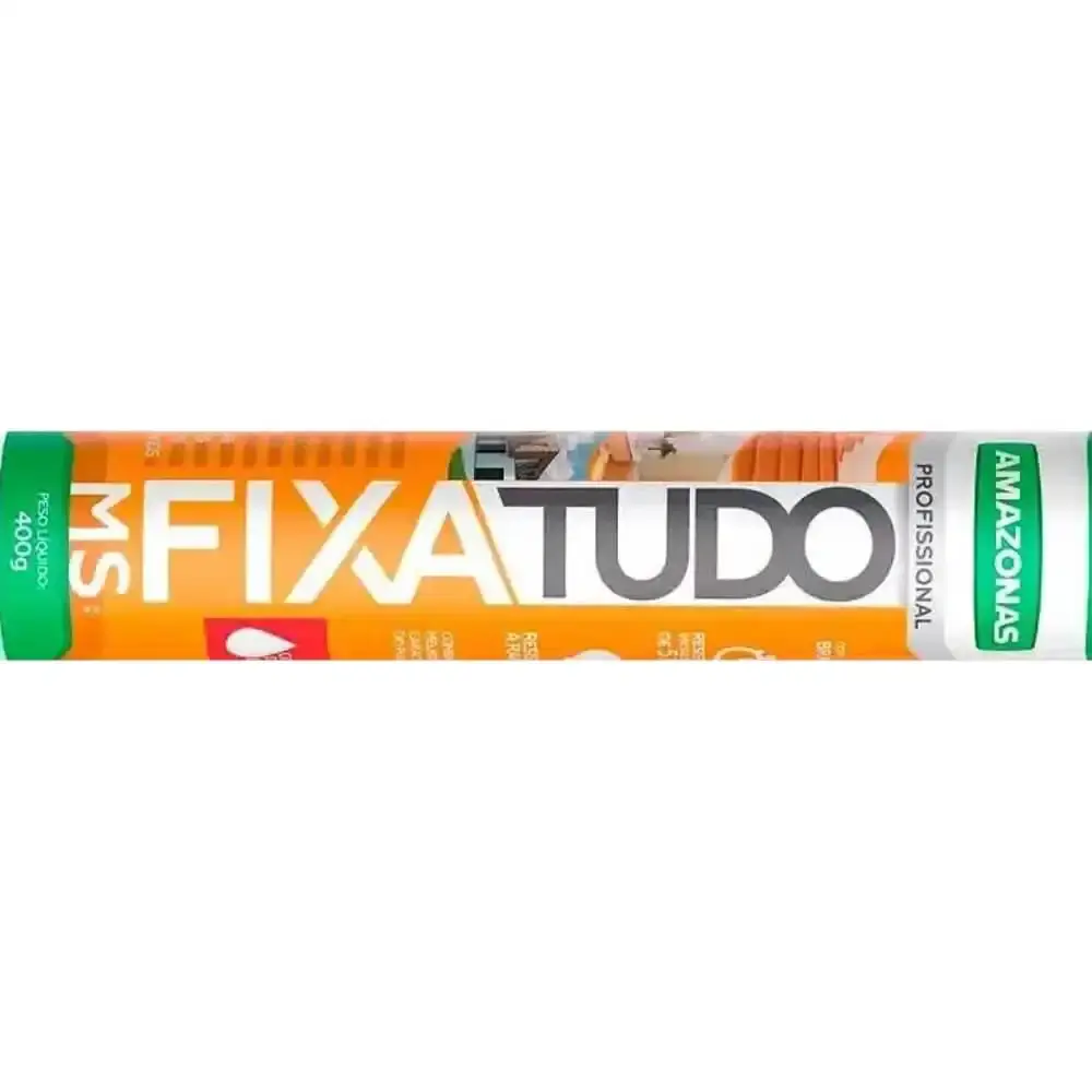 Silicone fixa tudo branco tubo 400 GR Amazonas — fotografia 3