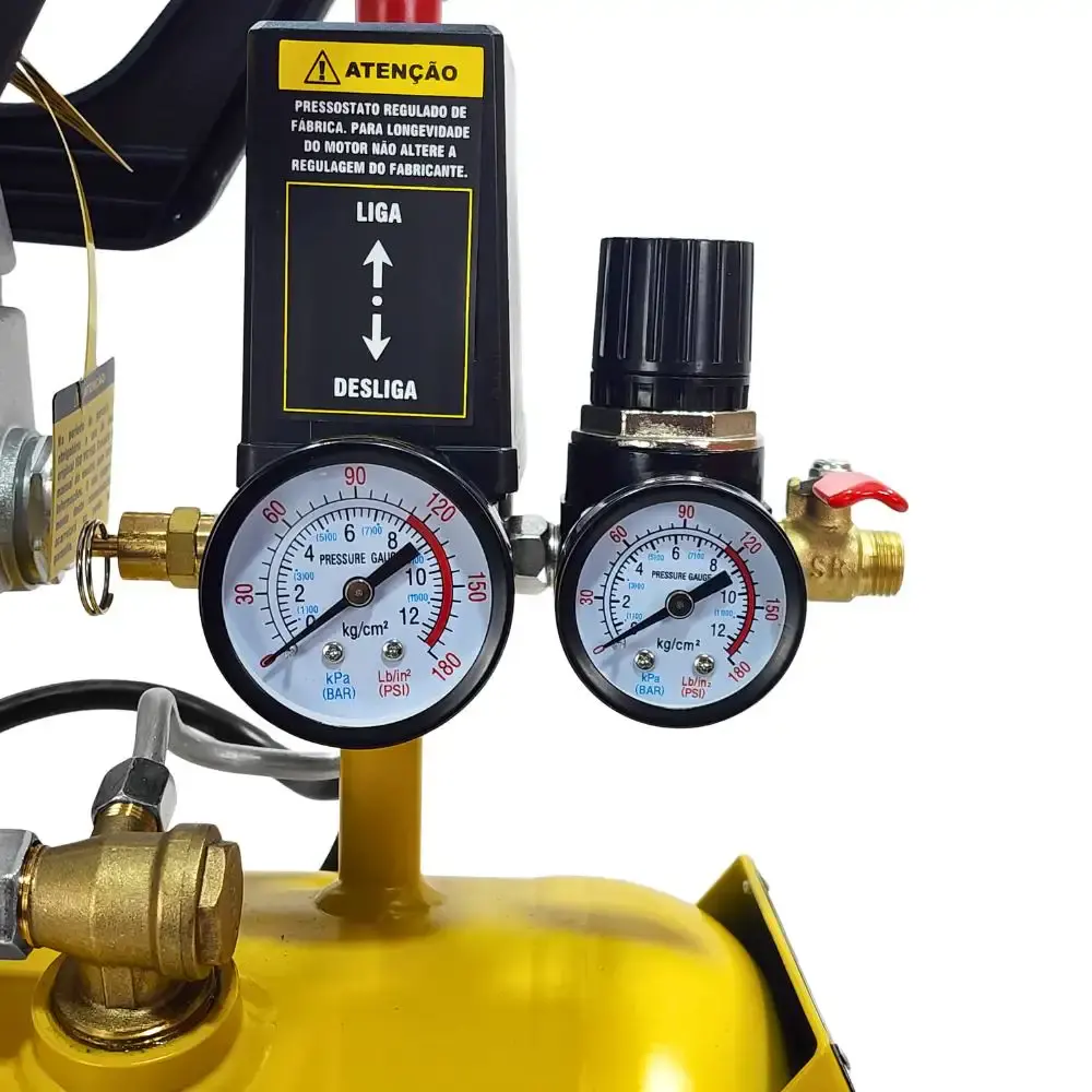 Compressor de ar 2,5HP 8 pés 22L lubrificado CP8525T com kit Tekna 220 V — fotografia 7