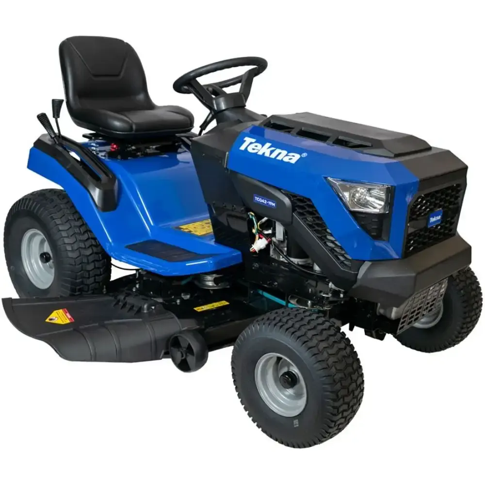 Trator cortador de grama dirigível a gasolina 19,5 HP partida elétrica corte 107 CM TCG42-19M Tekna