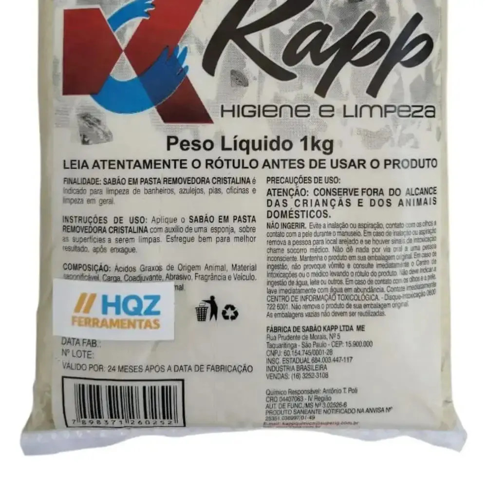 Pasta desengraxante para as mãos 1 kg Kapp — fotografia 5