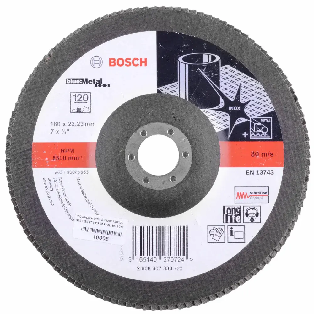 Disco flap 180X22MM G120 best for metal Bosch — fotografia 6