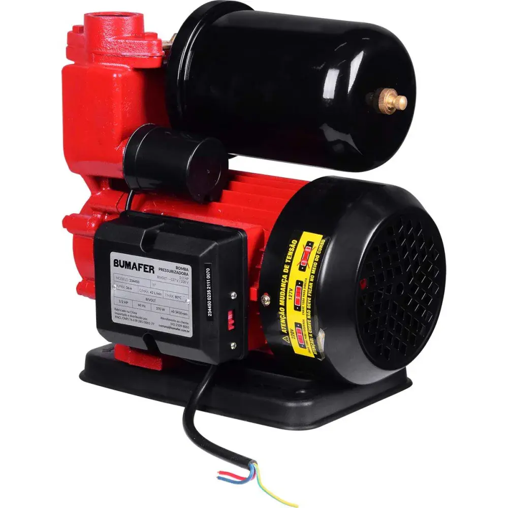Pressurizador de água 3450RPM 370W bivolt Bumafer — fotografia 3