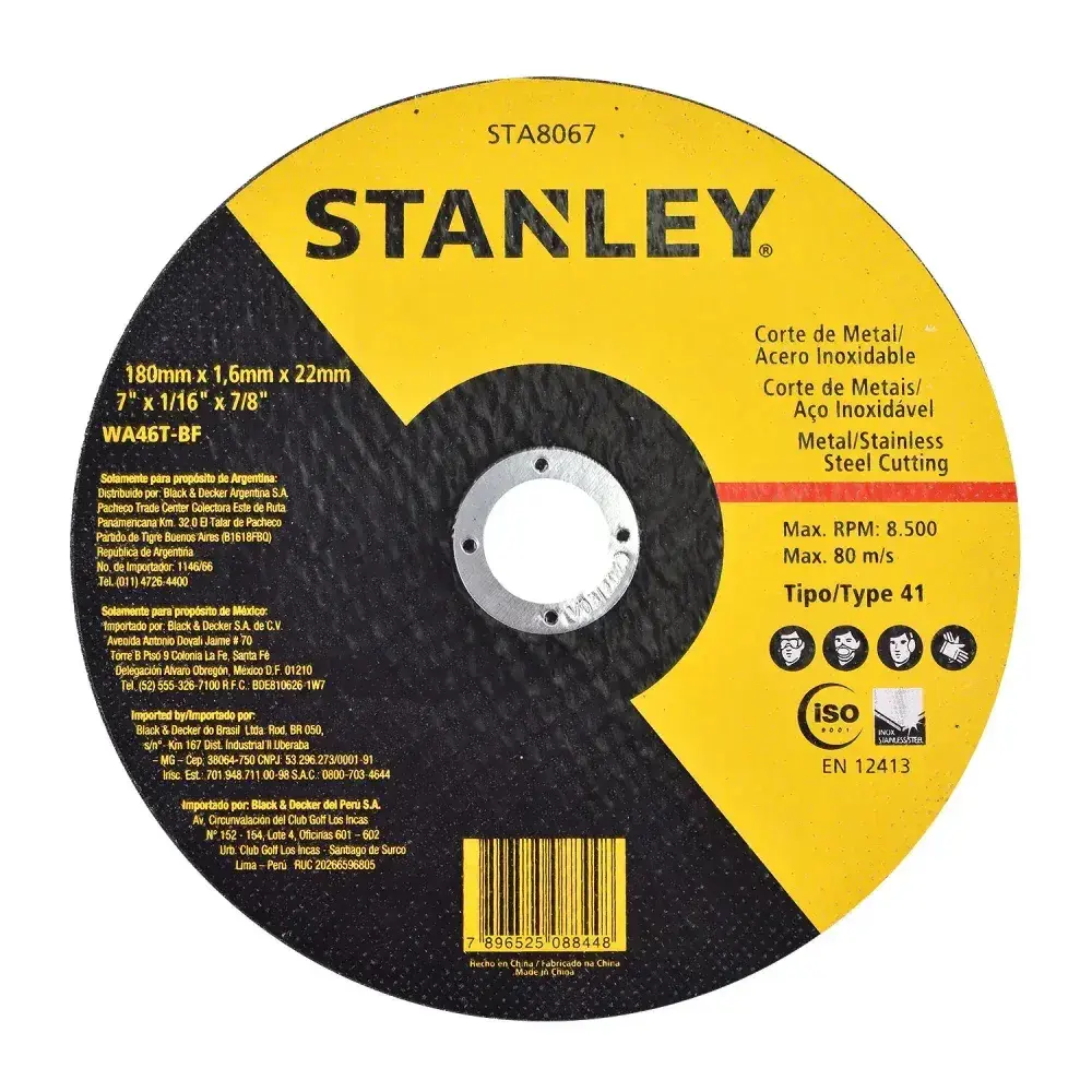 Disco de corte fino para metais 7 x 1,6MM x 7/8 Stanley — fotografia 6