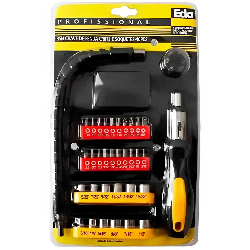 Kit de ferramentas com cabo flexível e 40 peças 8SN Eda — fotografia 3