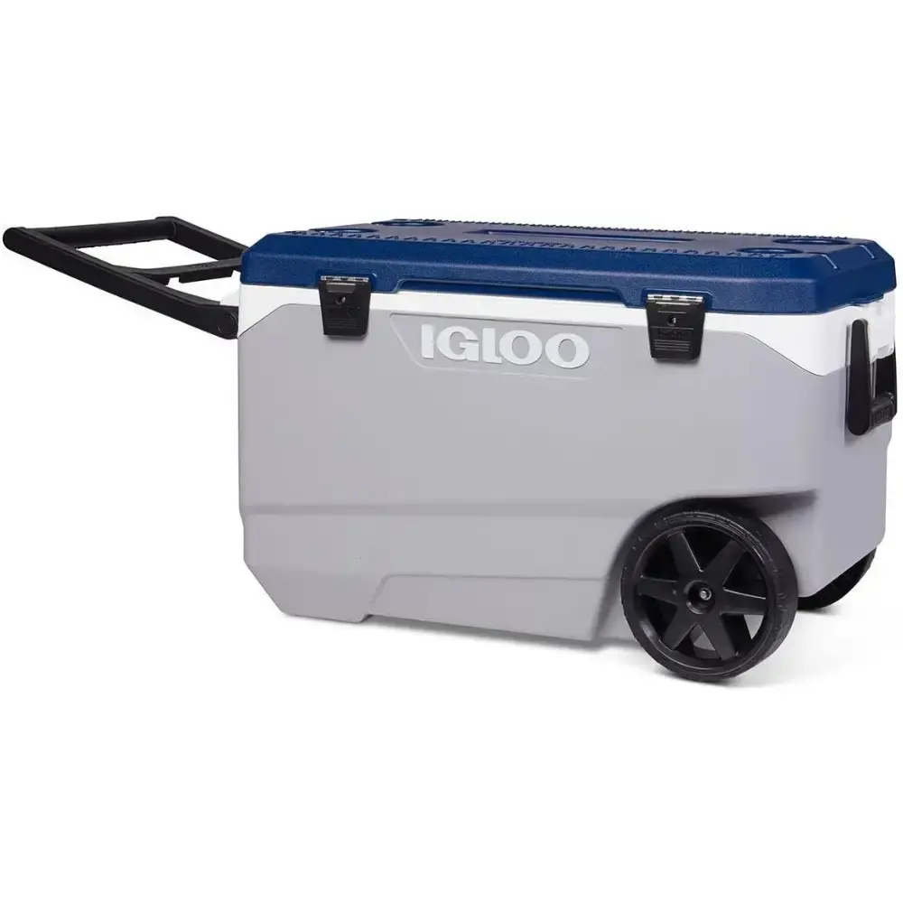 Caixa térmica 85 litros com rodas cinza Igloo — fotografia 4