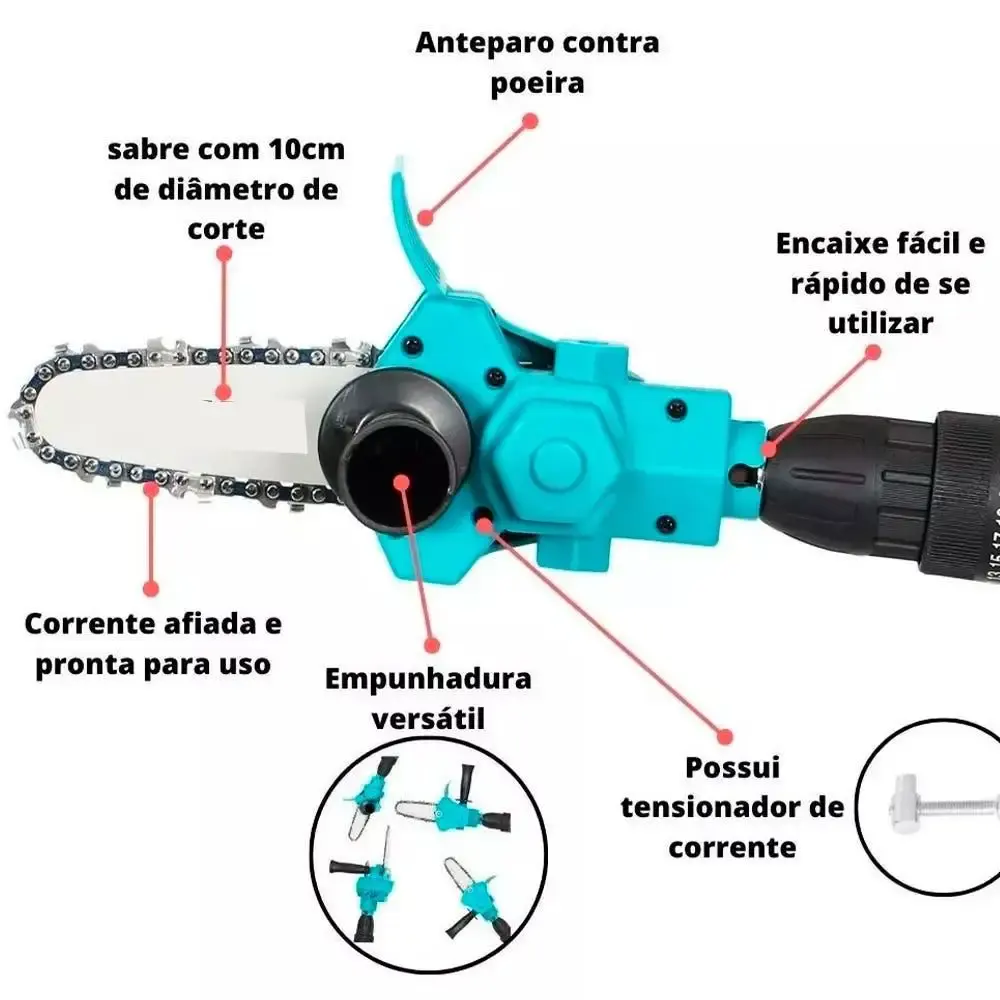 Adaptador mini motosserra 4 POL 400-1500RPM evkmms Evald — fotografia 6