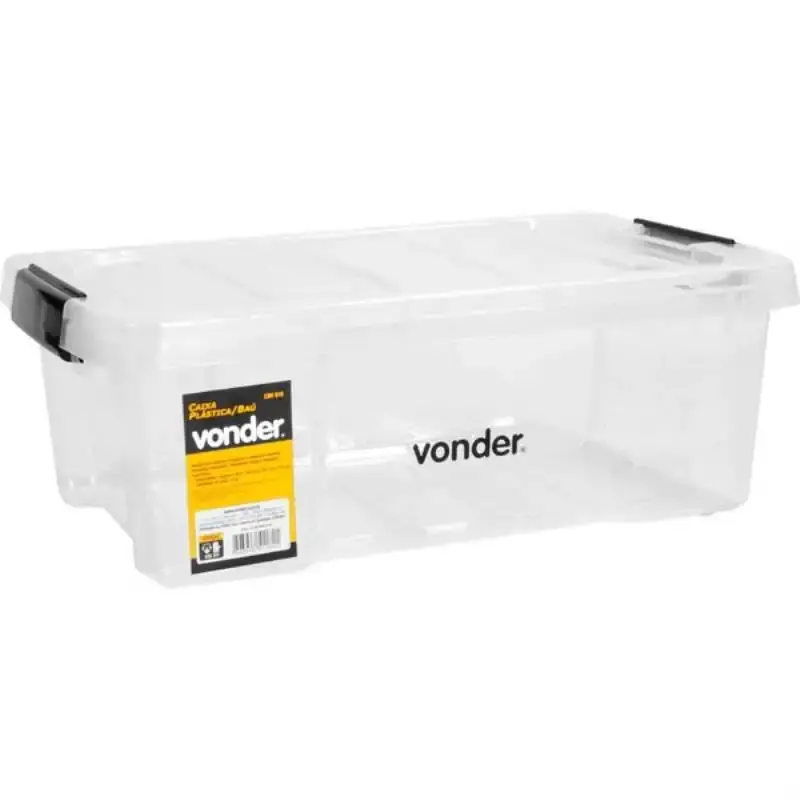 Caixa Plástica Transparente Tipo Baú 44 x 28.5 x 16 CM CBV 010 VONDER — fotografia de referência