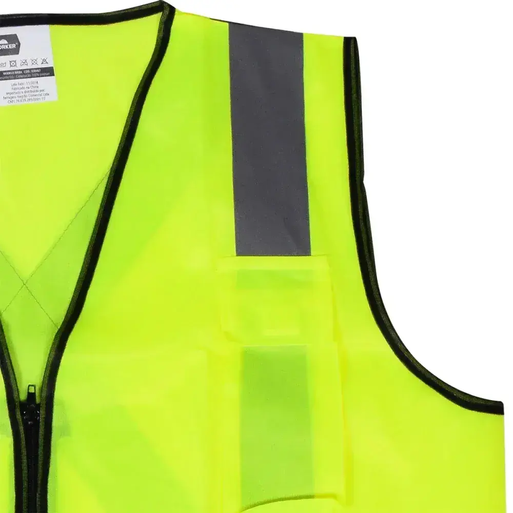 Colete refletivo amarelo 4 bolsos tamanho g Worker — fotografia 9
