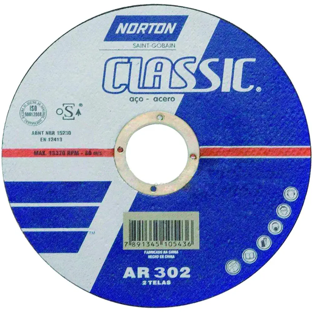 Disco de corte modelo AR302 classic 300X32X1587 Norton — fotografia de referência