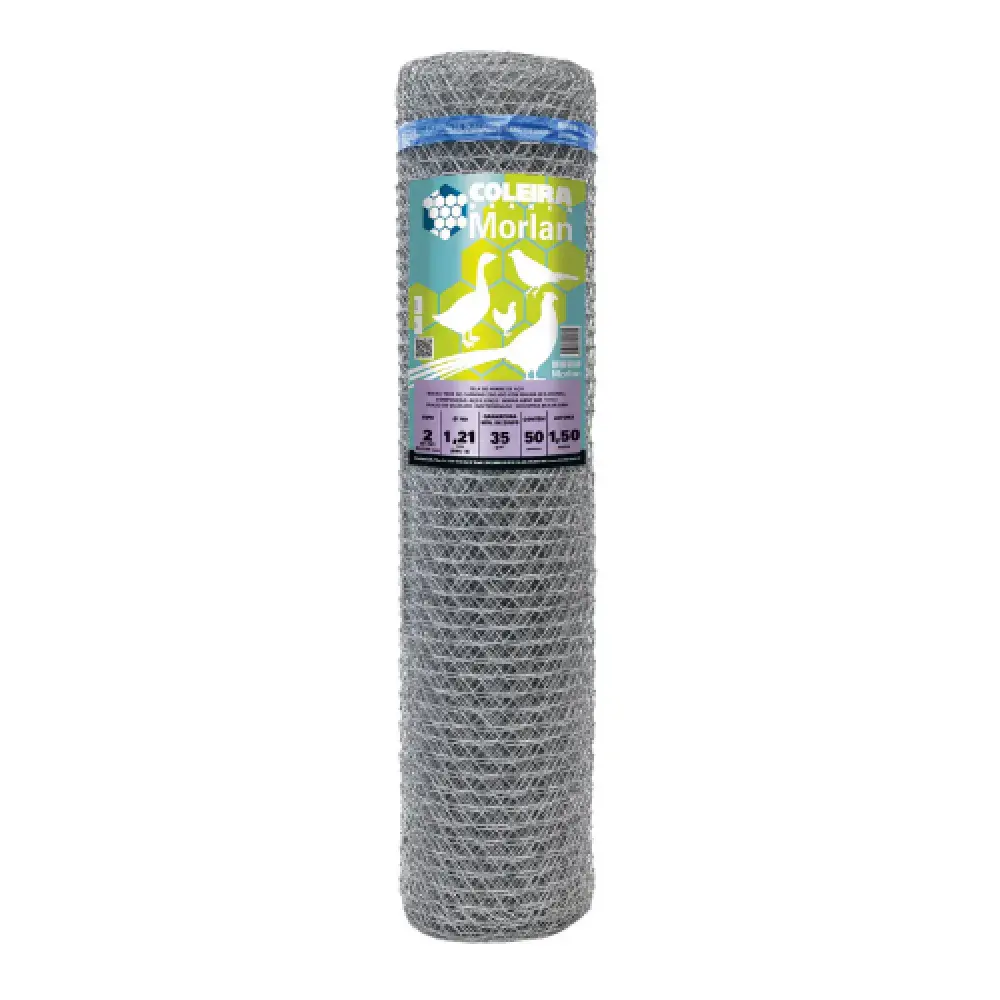 Tela galinheiro galvanizada T2 fio 18 (1,24MM) 1,50X50M Morlan