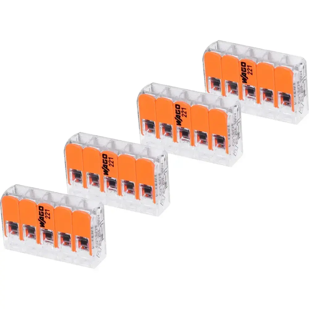 Conector emenda Wago 221 5 derivações 4MM 4 peç — fotografia 8