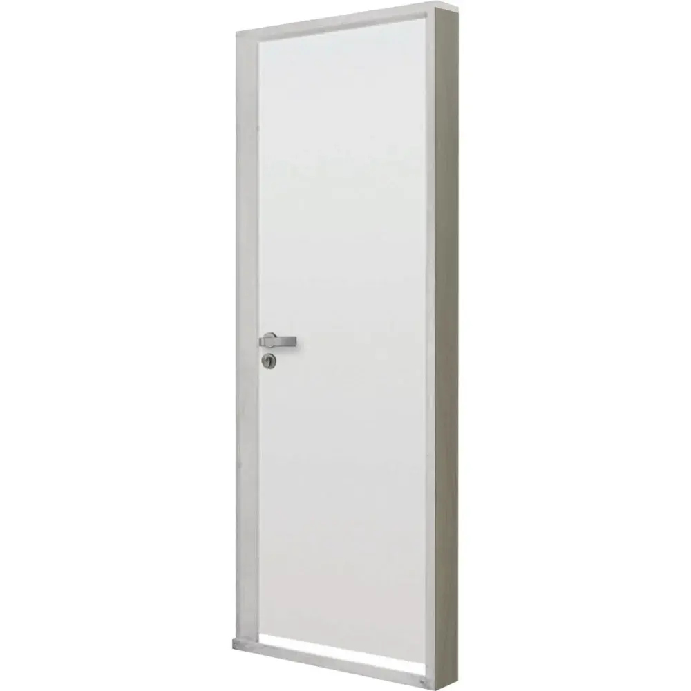 Kit porta madeira 215 x 74CM branca esquerda MGM