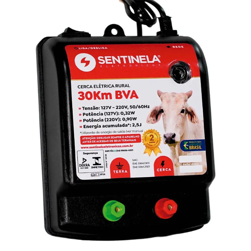 Eletrificador de cerca modelo 30K biv automático Sentinela