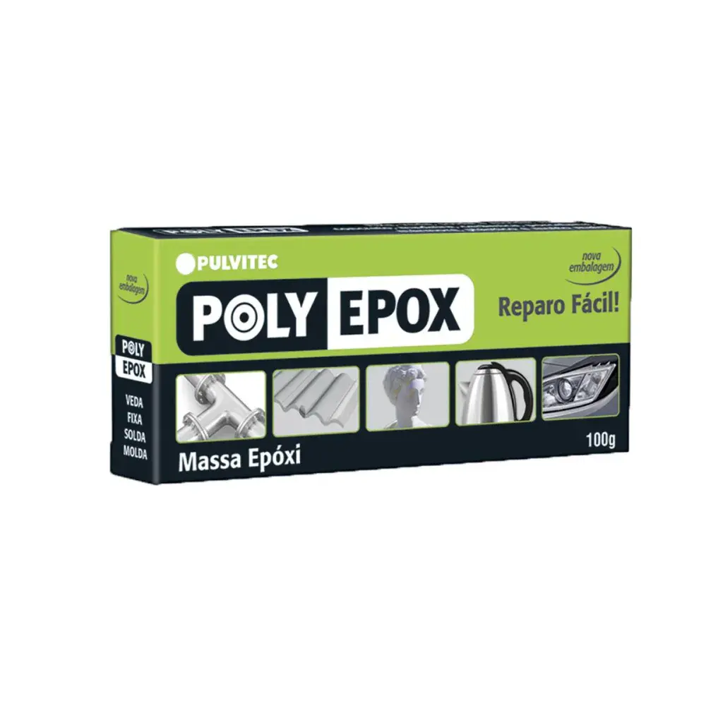 Adesivo massa epoxi Pulvitec polyepox 100G