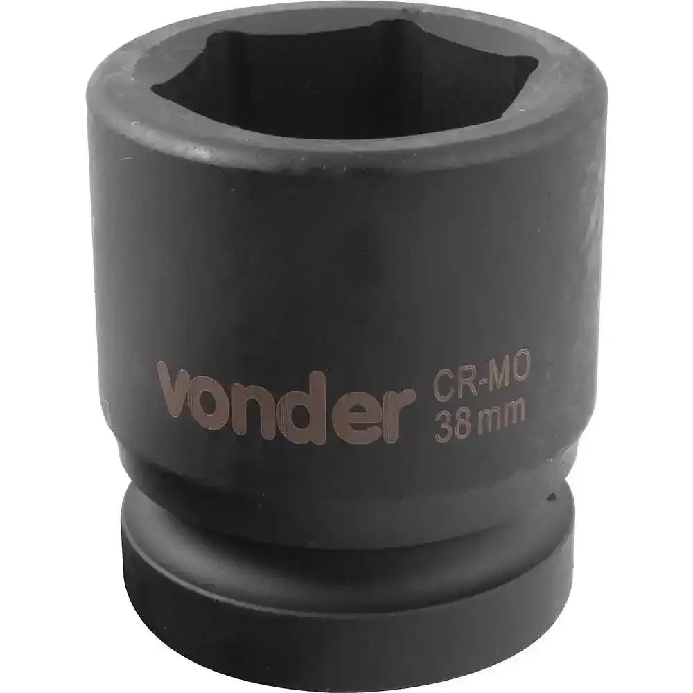 Soquete Sextavado Impacto Encaixe 1 polegada 38MM Cromado VONDER — fotografia 2