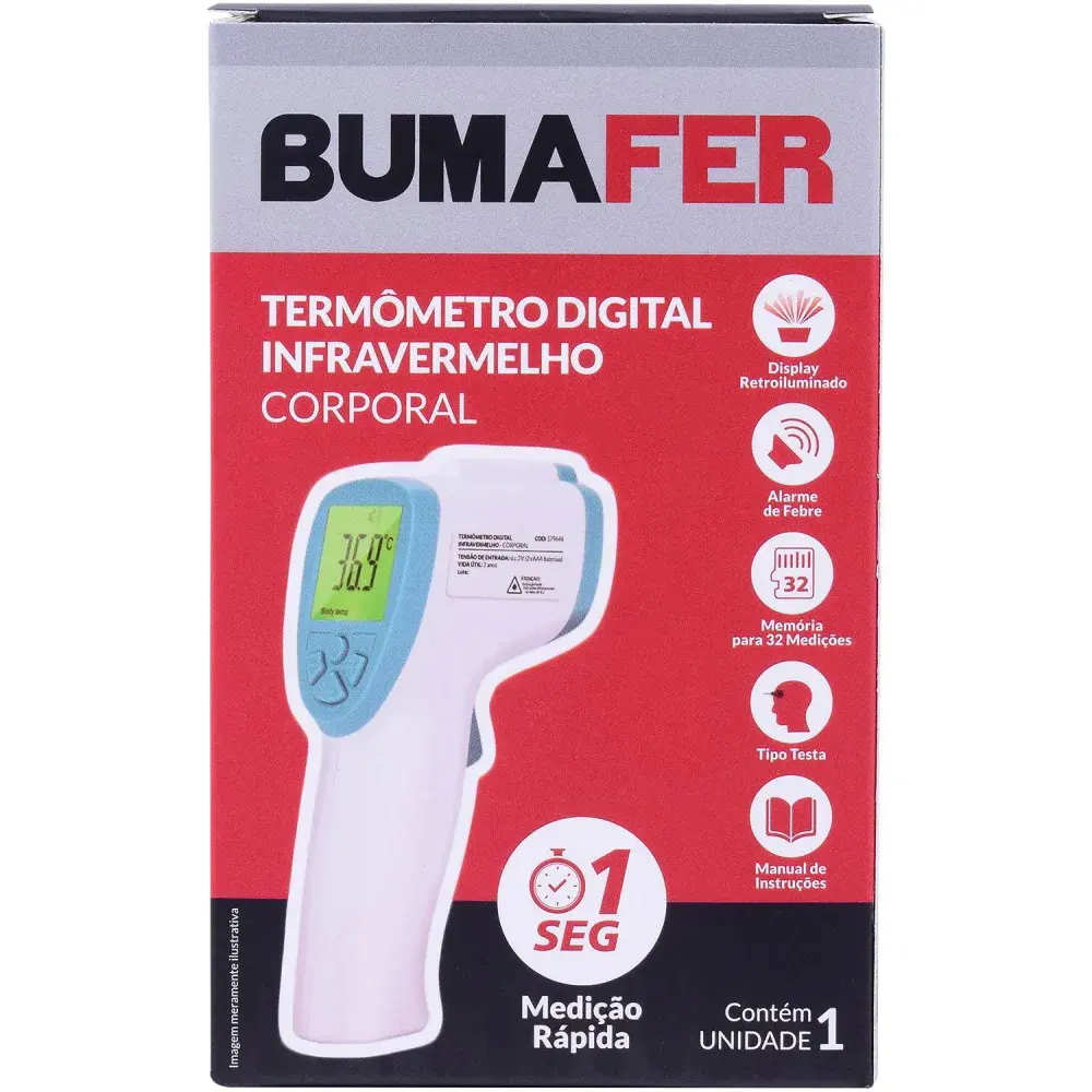 Termômetro de testa digital com infravermelho 30MM Bumafer — fotografia 7