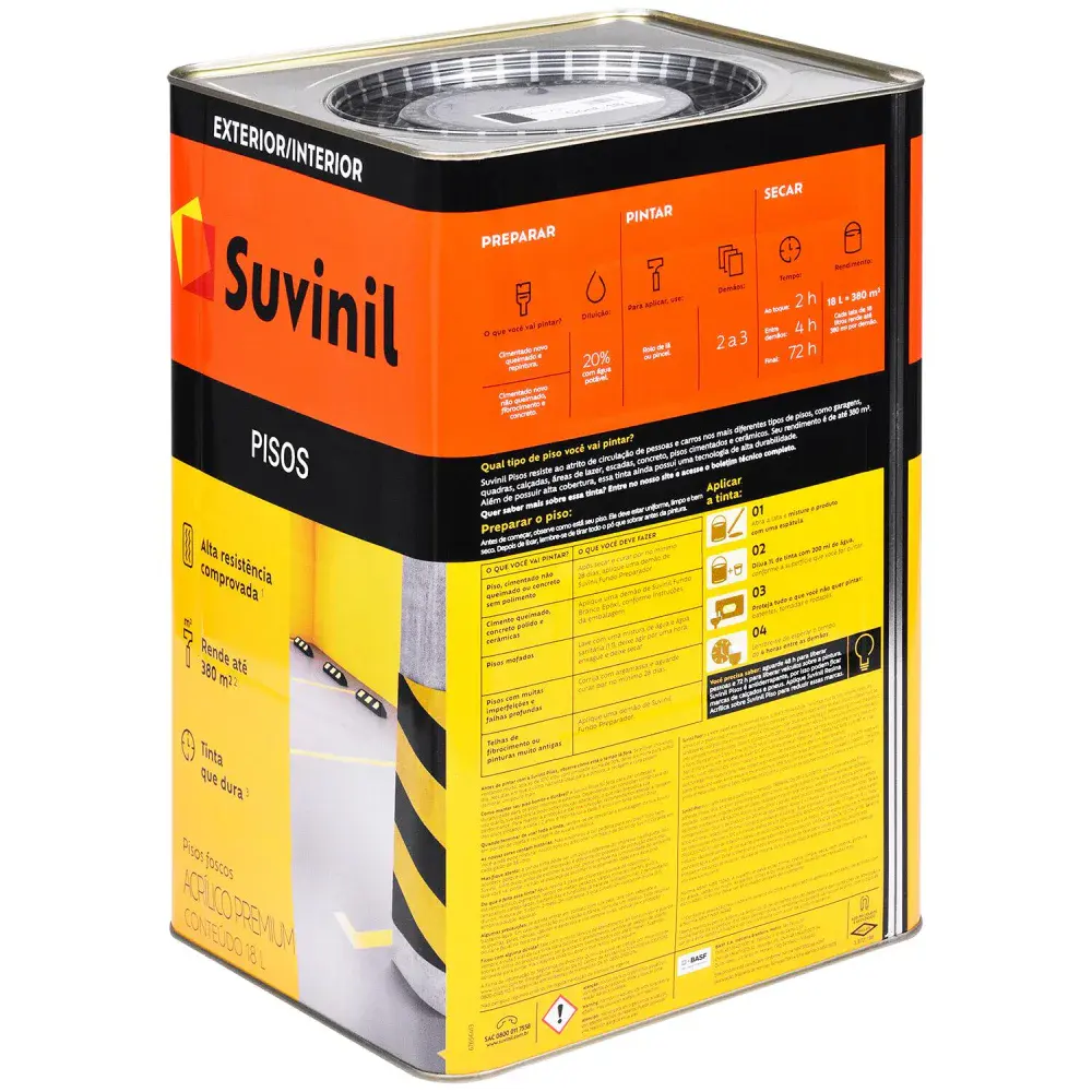 Tinta piso preto fosco 18L Suvinil — fotografia 3