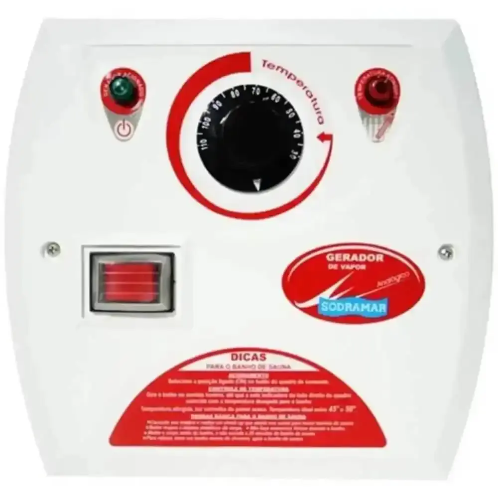 Comando analógico para sauna a vapor compact line inox Sodramar — fotografia de referência
