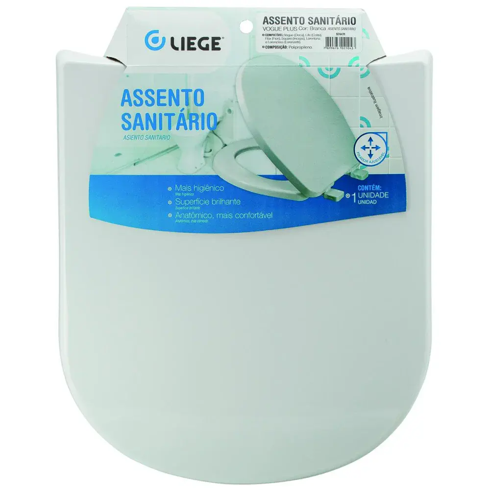 Assento sanitário Liege vogue plus branco — fotografia 3