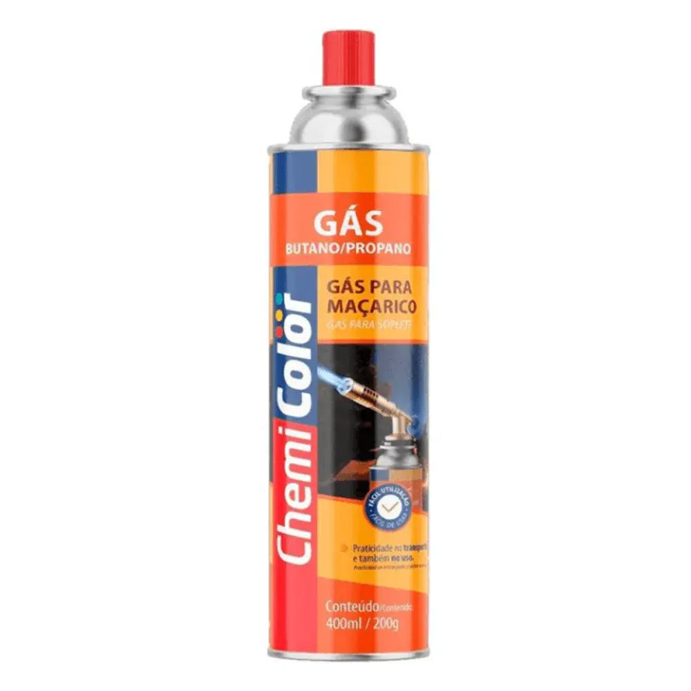 Gás para maçarico modelo com 400ML/200G da Chemicolor