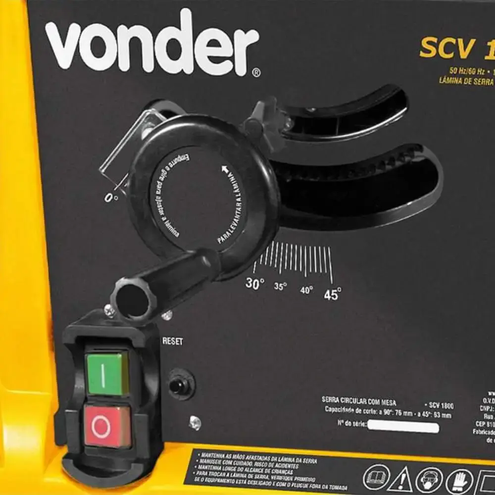 Serra circular de bancada 10 POL 1800W SCV 1800 Vonder 220 V — fotografia 7