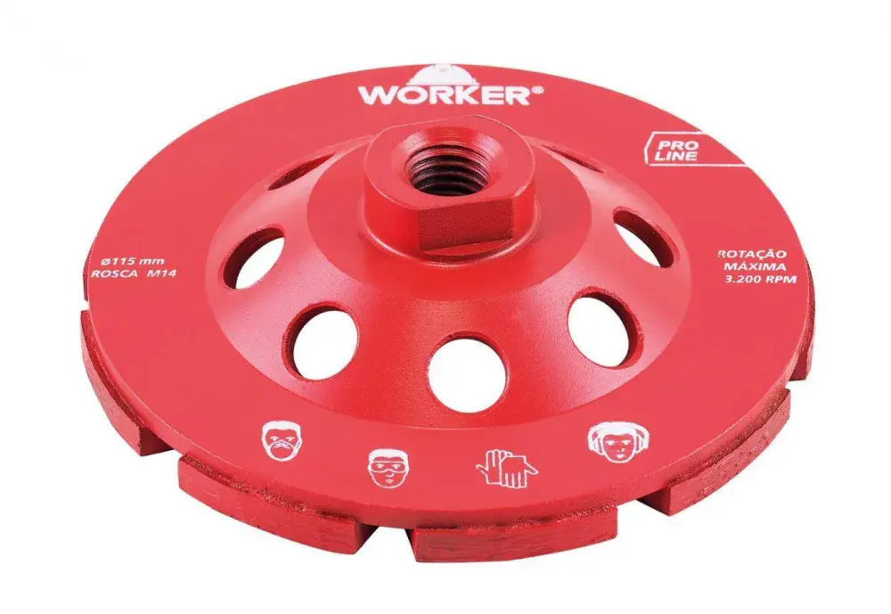 Rebolo diamantado turbo 115MM M14 Worker — fotografia 3