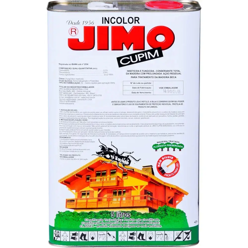 Jimo cupim inseticida incolor 5L jimo cupim Jimo Quimica — fotografia 5