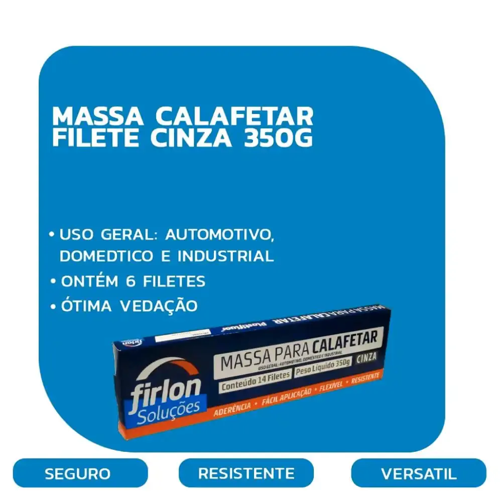 Massa calafetar cinza 350G 181072 Firlon — fotografia 5