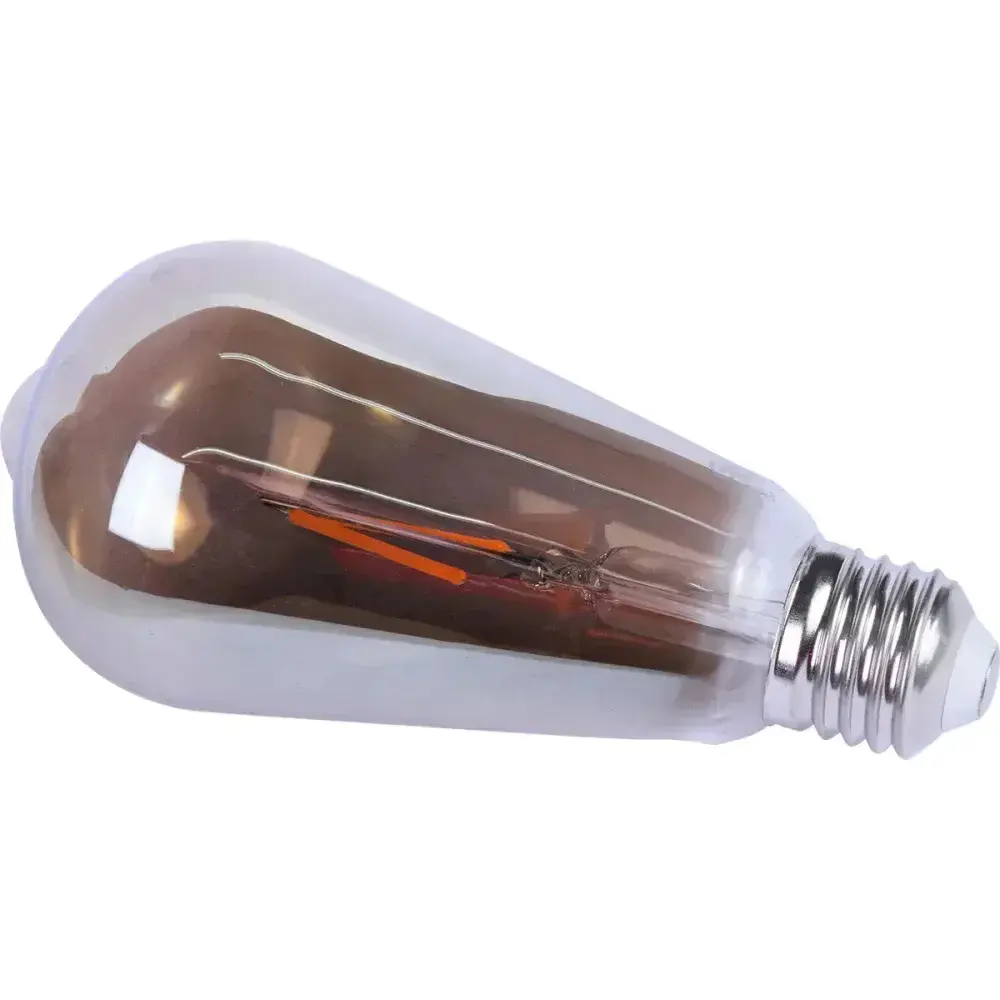 Lâmpada led filamento vintage fumê ST64 bivolt Liege — fotografia 8