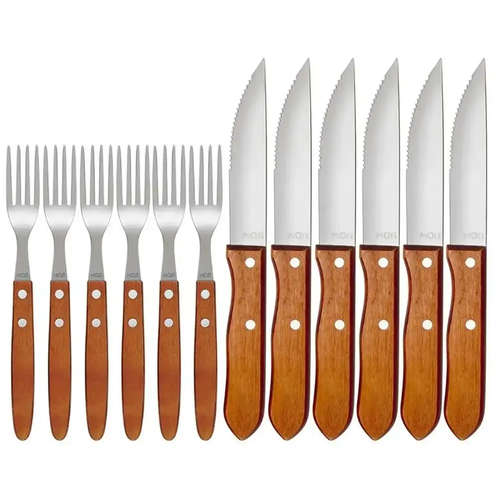 Conjunto para churrasco garfo e faca com 12 peças Mor
