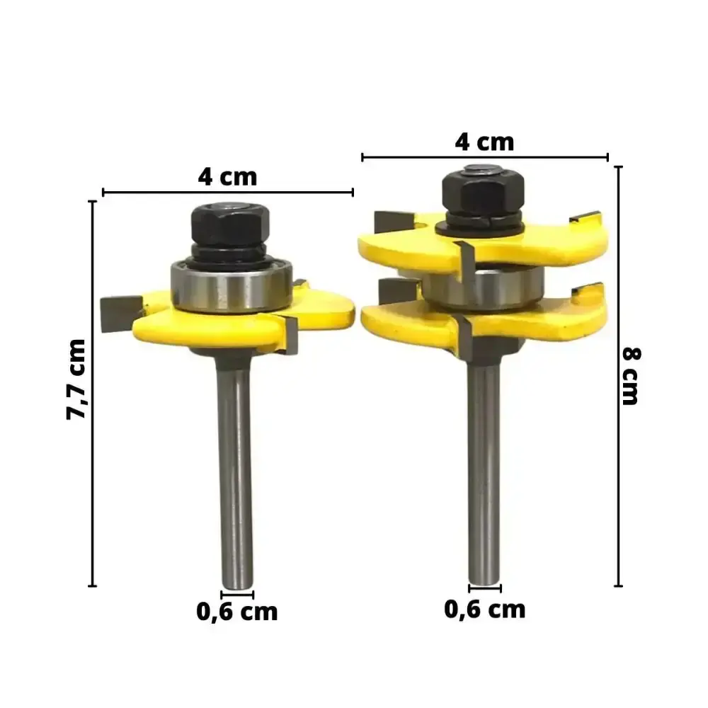 Tupia para laminado 6MM 530W makita MT com fresa macho e fêmea 6MM evald 110 V — fotografia 5