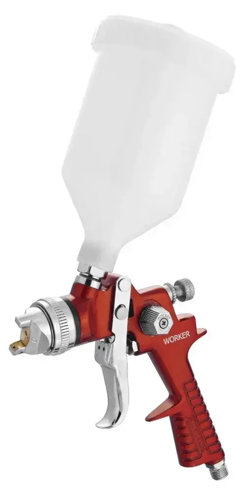Pistola de pintura gravidade hvlp 1/4 npt 500ML Worker — fotografia 12